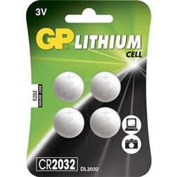 GP knappcell lithium CR2032, 4-pack